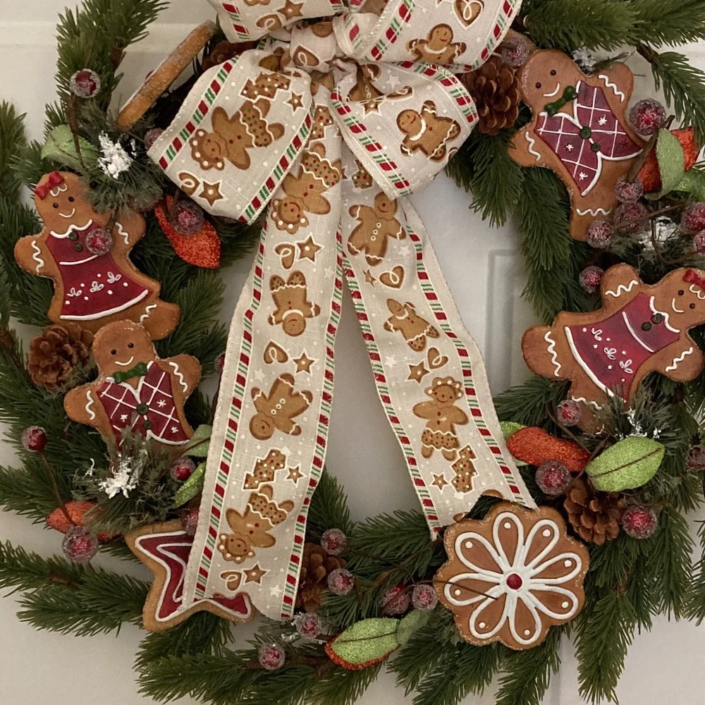 Gingerbread Wreath by Valerie/Gingerbread Ribbon & Cookies/Star & Flower/ON SALE